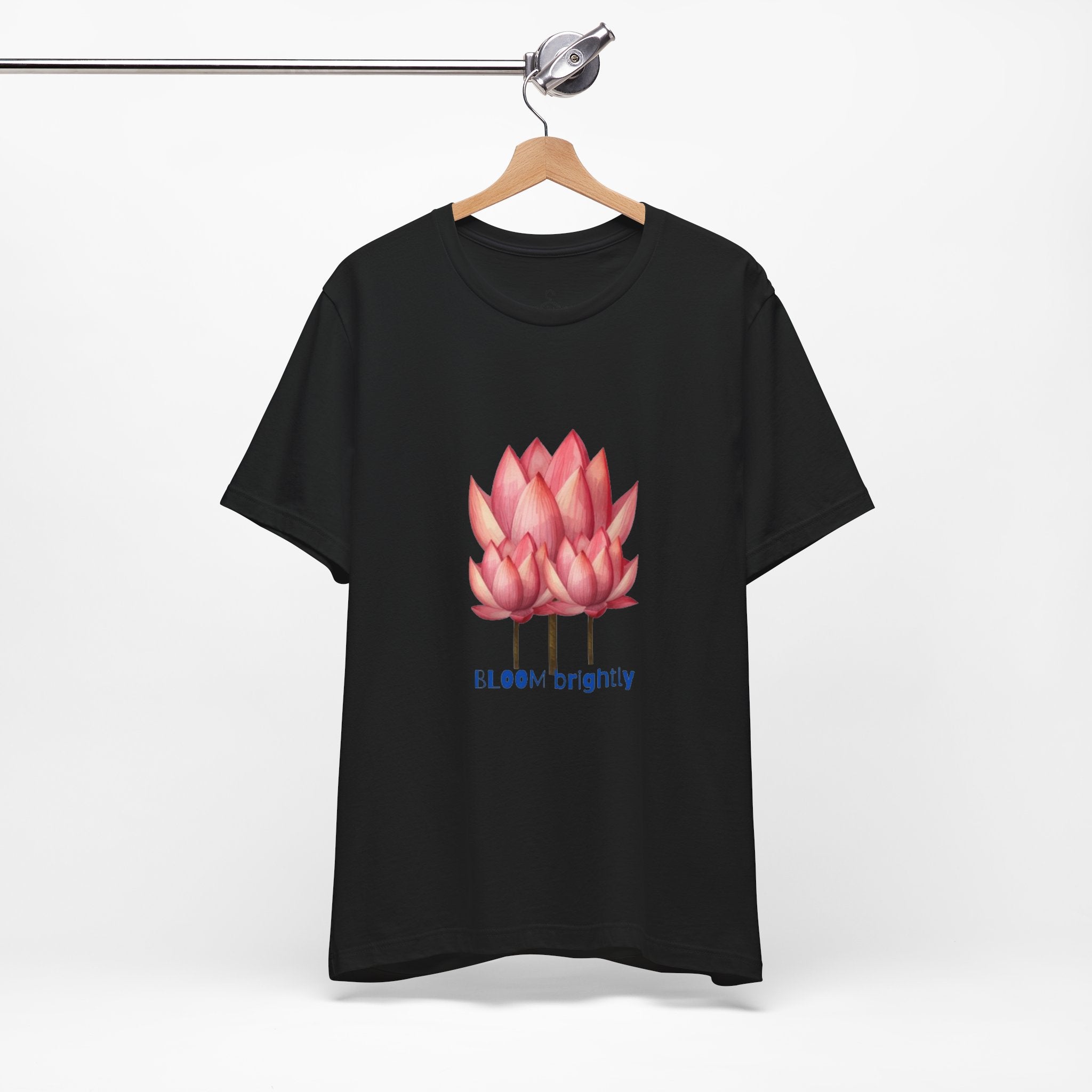 Bloom Brightly Flower T-Shirt – Positive Growth Aesthetic Graphic Tee (Unisex)