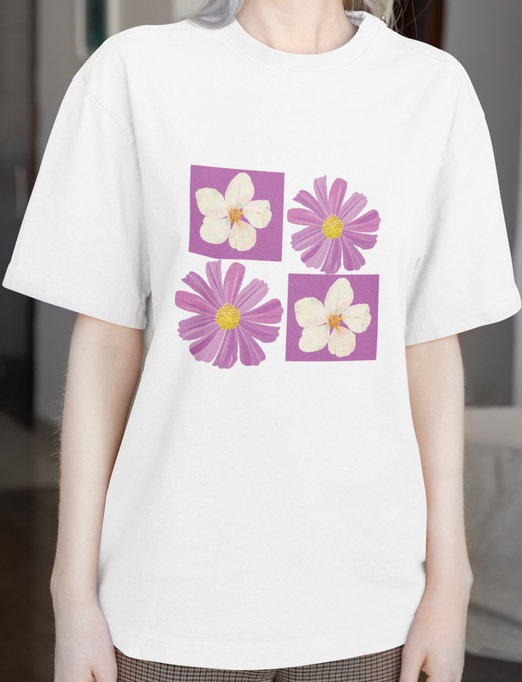 Floral Aesthetic T-Shirt – Blooming Flowers Minimal Graphic Tee (Unisex)