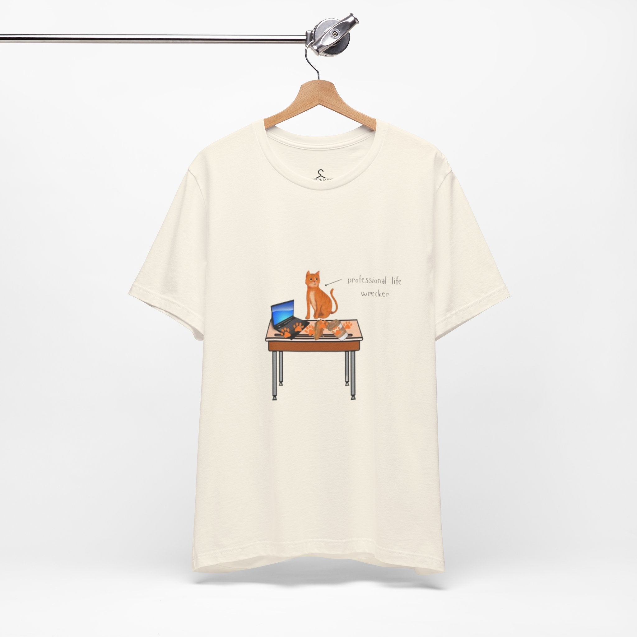 Working From Home Cat T-Shirt – Funny Laptop Cat Lover Tee