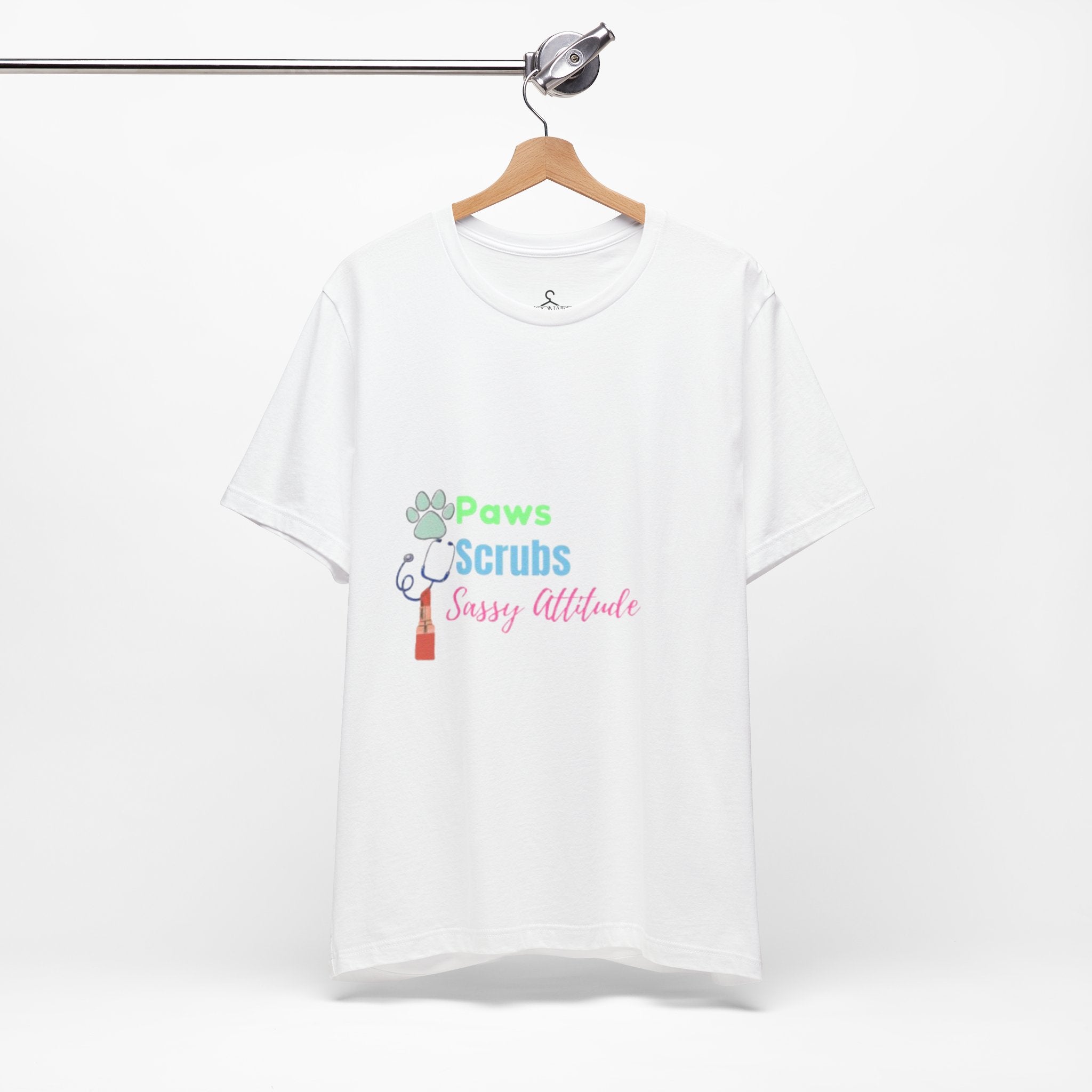 Paws Scrubs and Sassy Attitude T-Shirt – Funny Nurse Cat Lover Tee