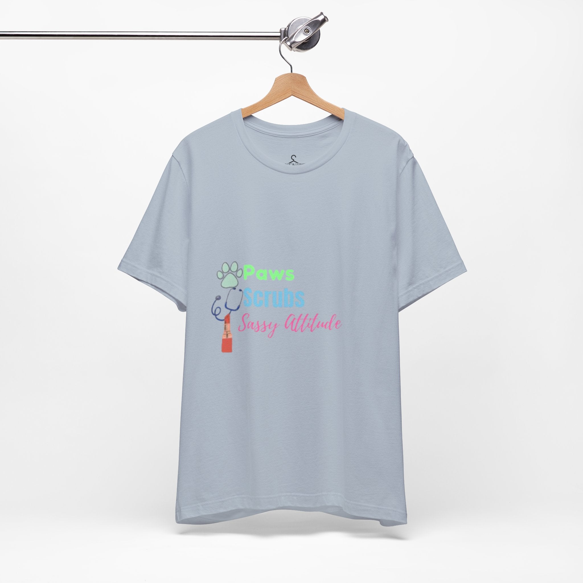 Paws Scrubs and Sassy Attitude T-Shirt – Funny Nurse Cat Lover Tee