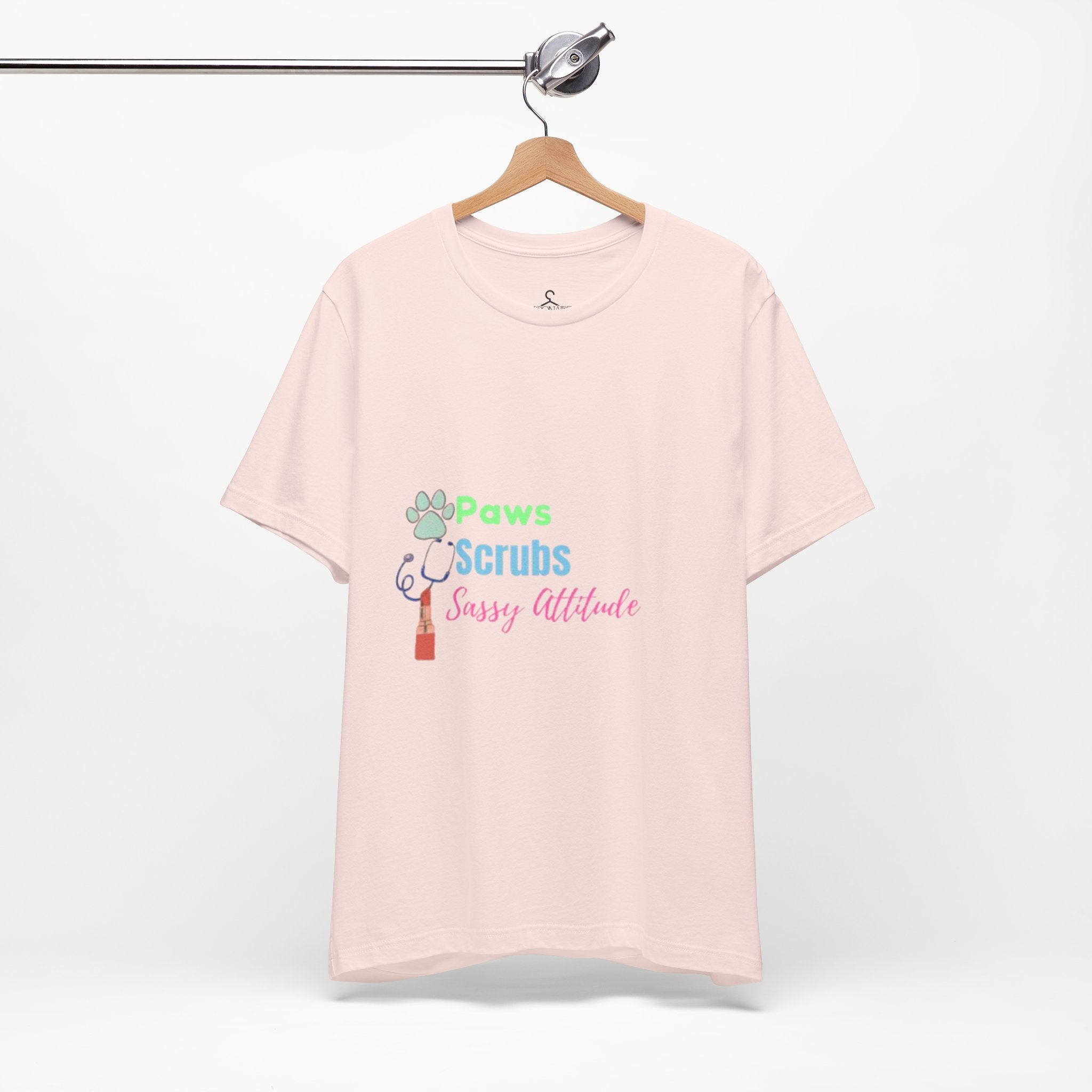 Paws Scrubs and Sassy Attitude T-Shirt – Funny Nurse Cat Lover Tee