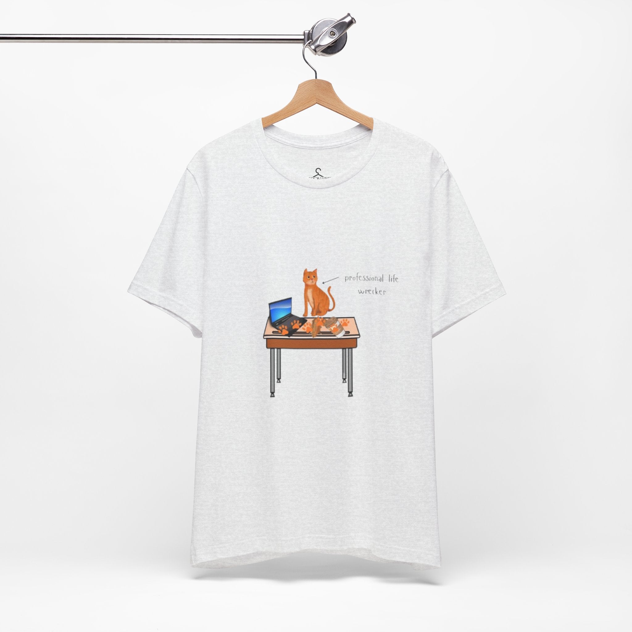 Working From Home Cat T-Shirt – Funny Laptop Cat Lover Tee