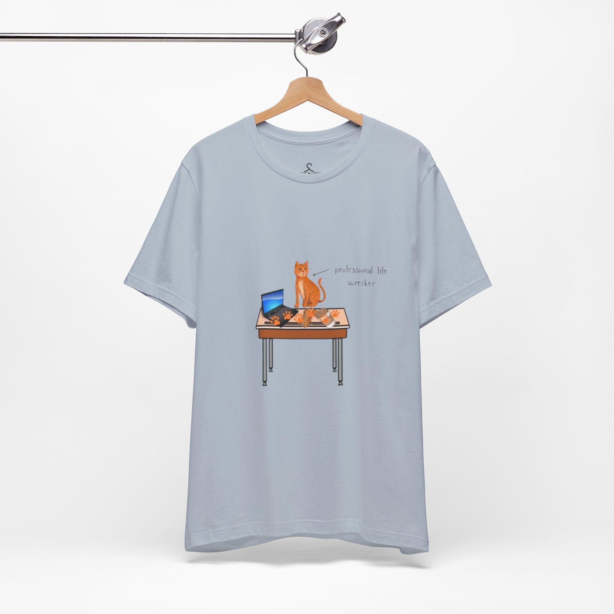 Working From Home Cat T-Shirt – Funny Laptop Cat Lover Tee