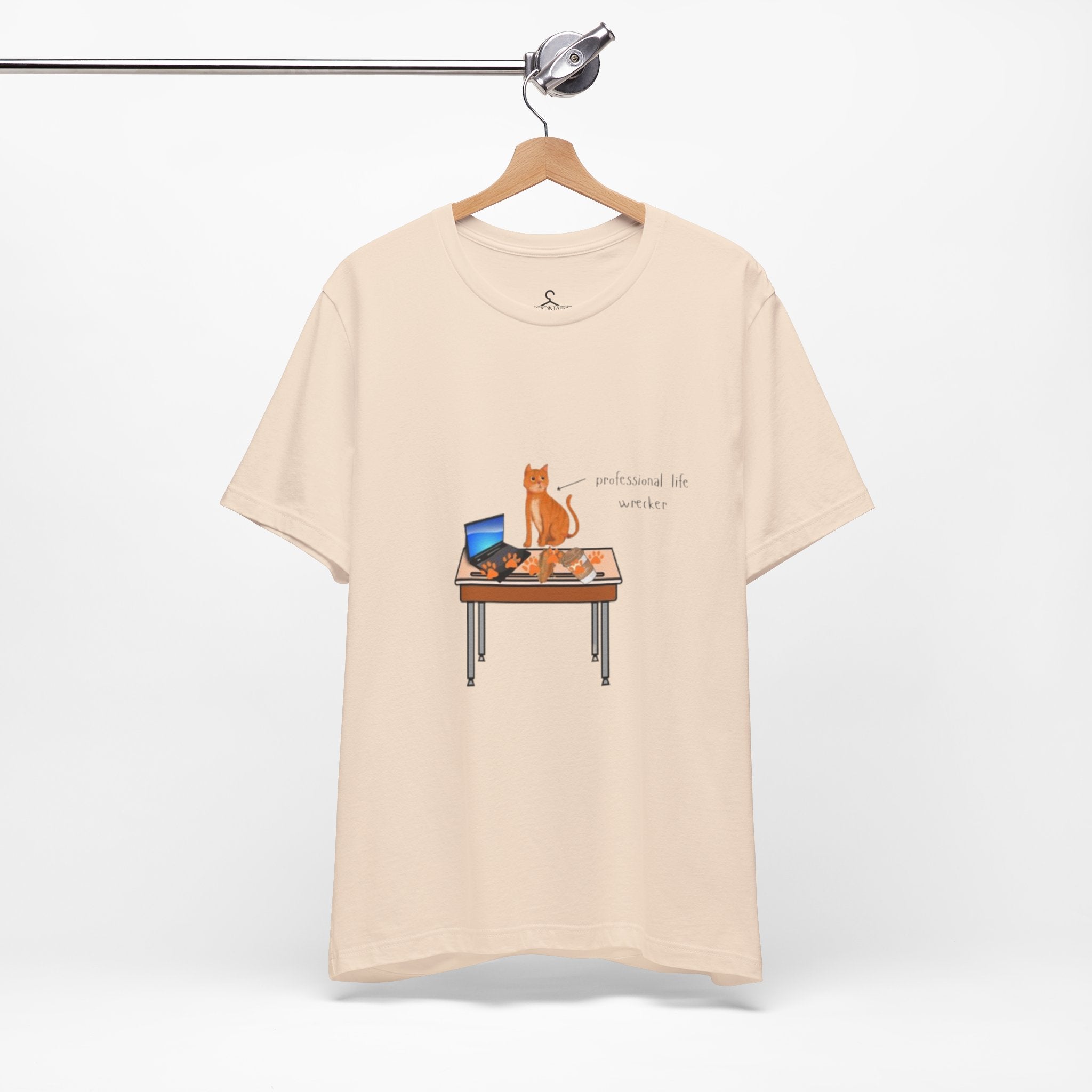 Working From Home Cat T-Shirt – Funny Laptop Cat Lover Tee