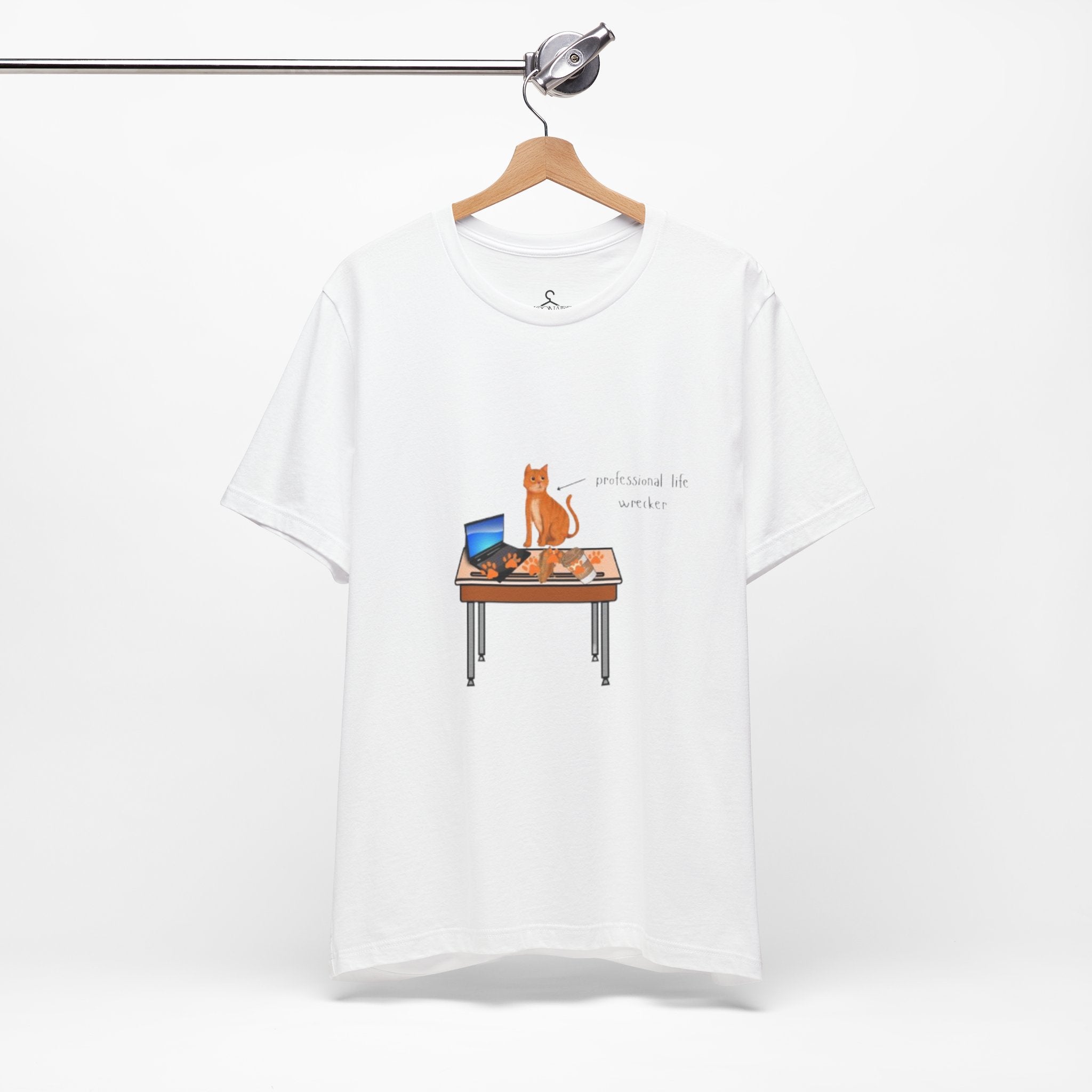 Working From Home Cat T-Shirt – Funny Laptop Cat Lover Tee