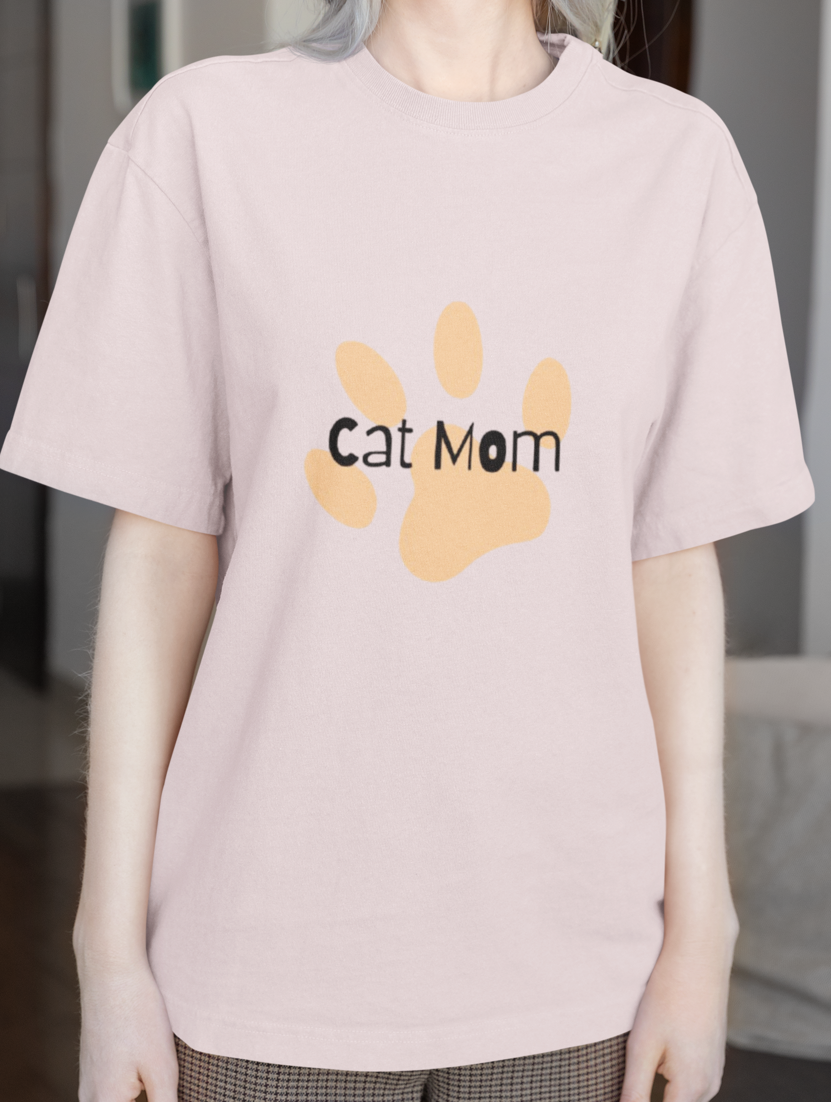 Cat Mom Paw Print T-Shirt