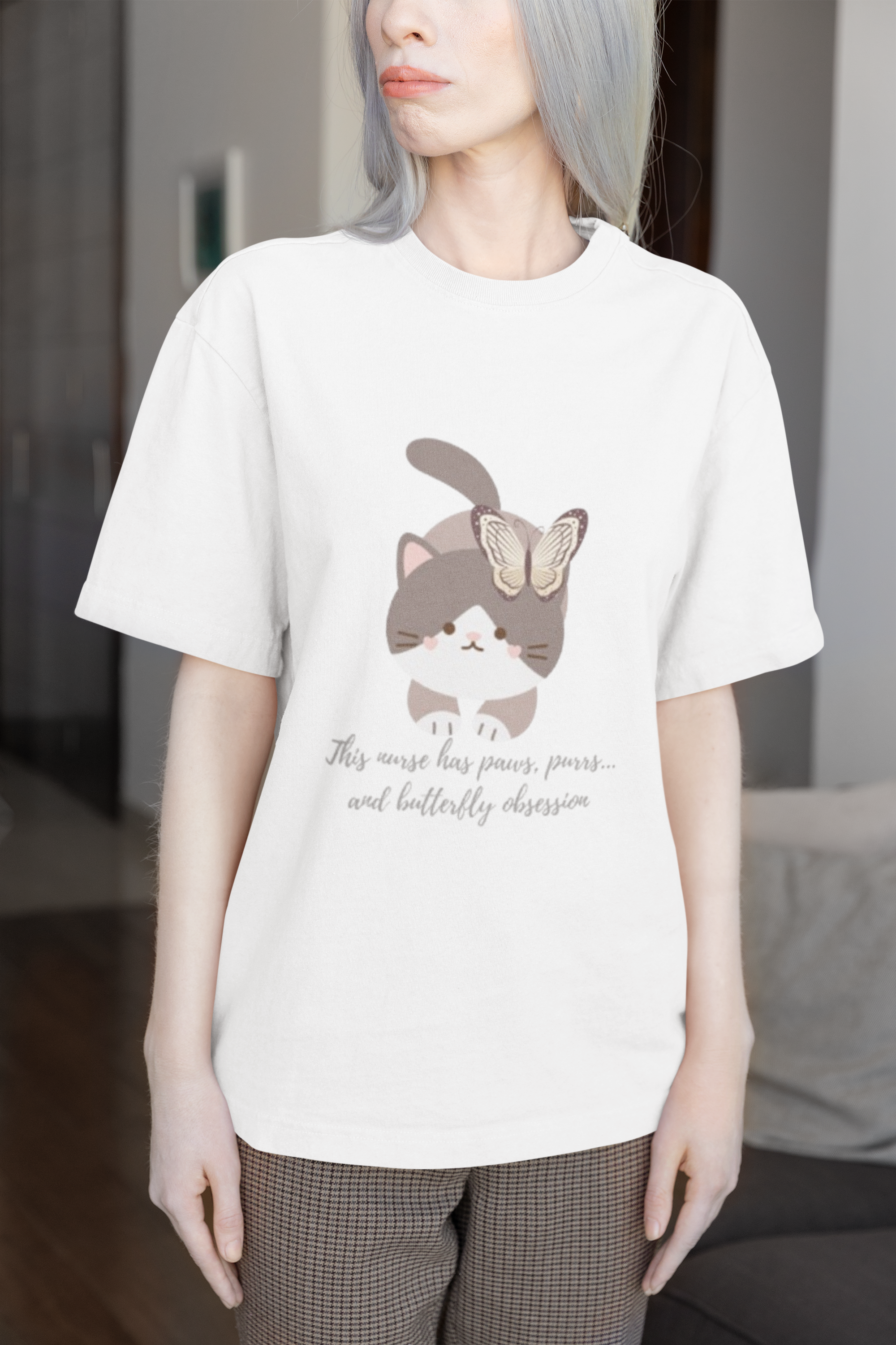 Cute Cat Graphic T-Shirt – Funny Quote Tee for Cat Lovers