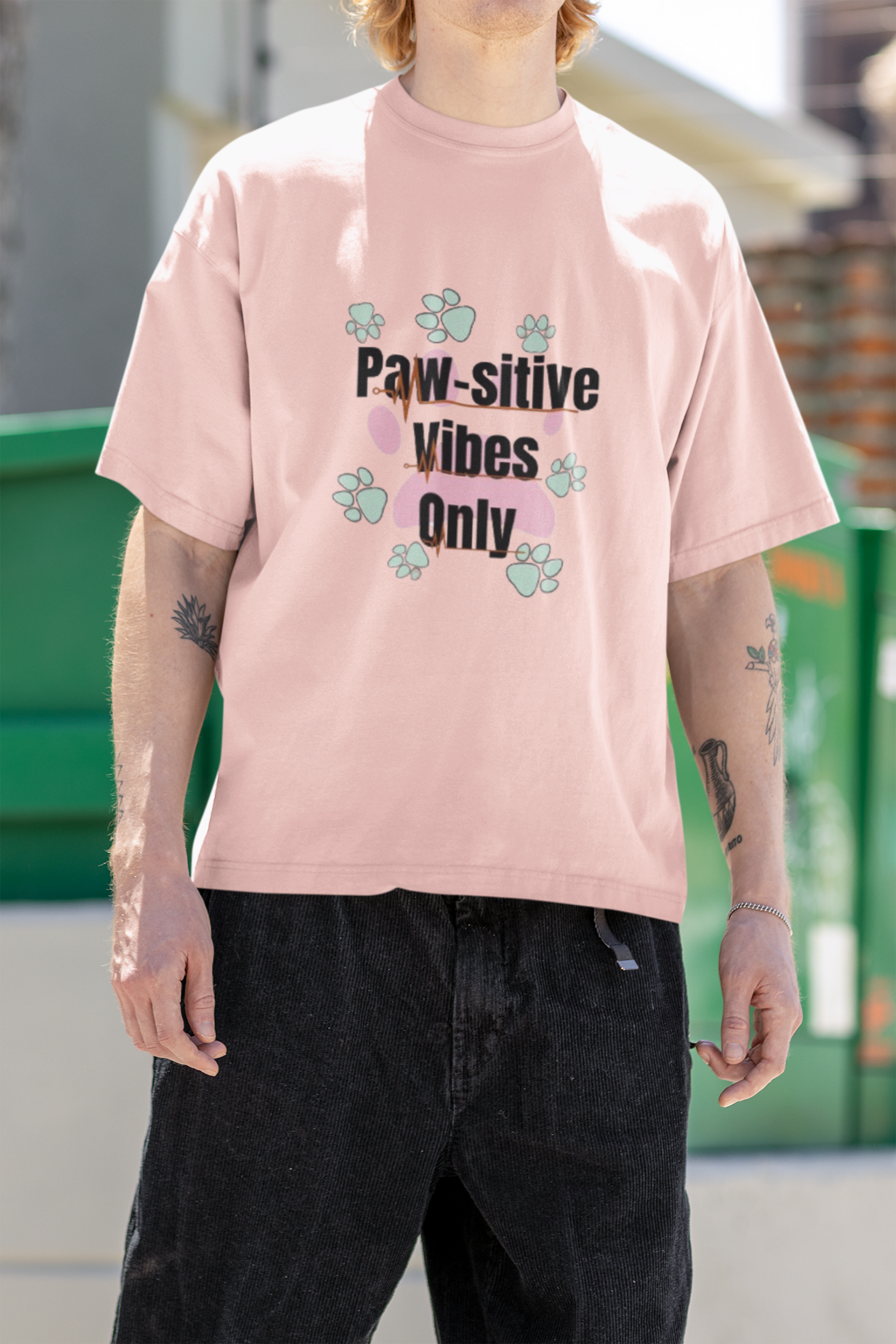Paw-sitive Vibes T-Shirt – Cute Paws Graphic Tee for Pet Lovers