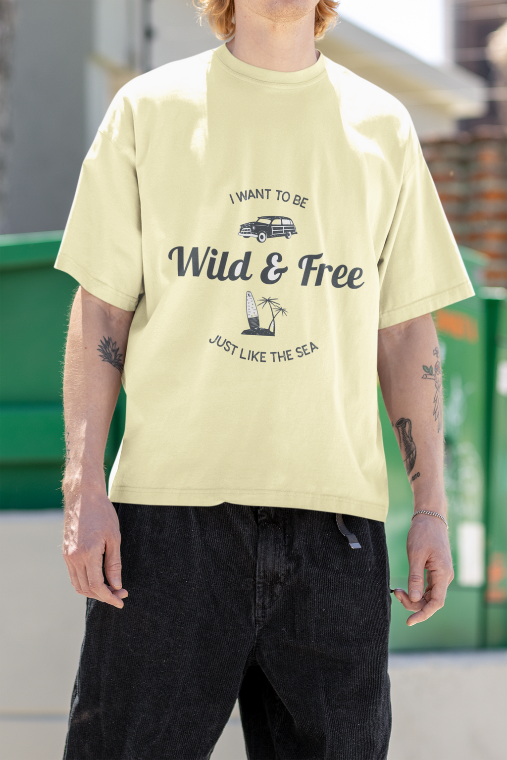 Wild and Free Adventure T-Shirt – Vintage Car & Tree Outdoor Graphic Tee