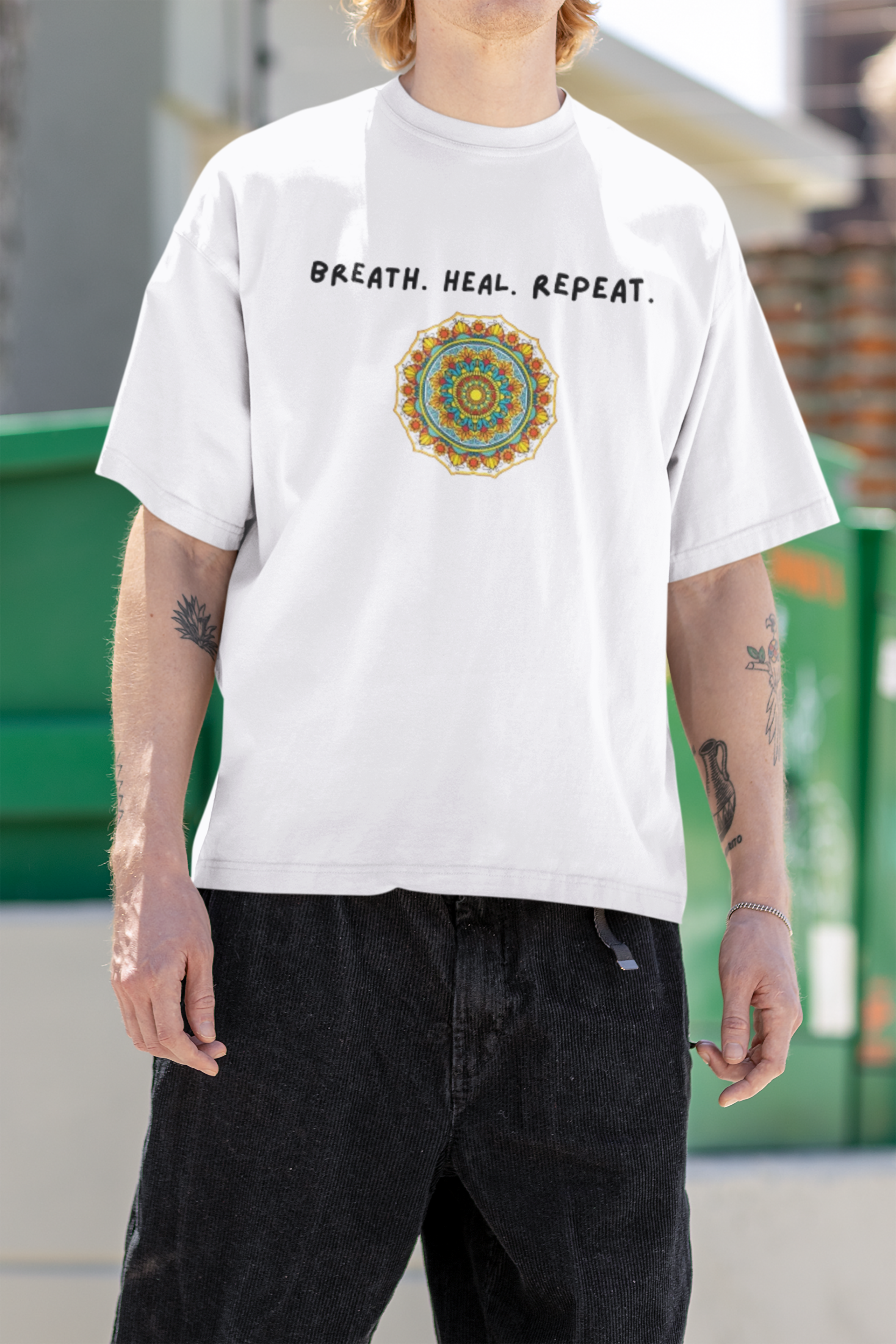 Heal Breathe Repeat T-Shirt – Yoga Mindfulness Meditation Graphic Tee (Unisex)