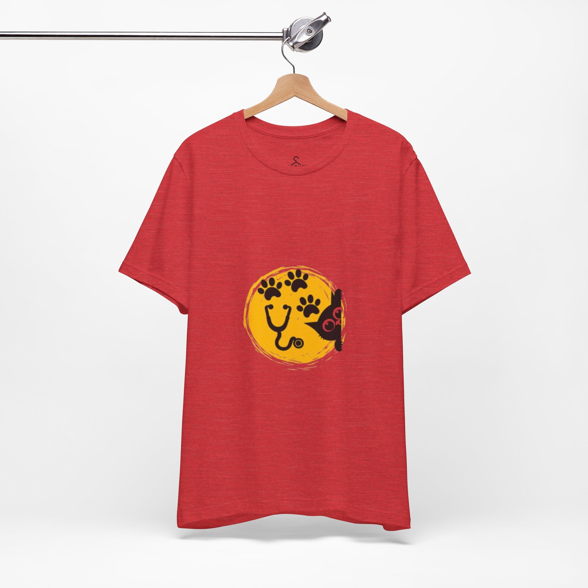 Cat and Paws Circle Graphic T-Shirt – Cute Cat Lover Tee
