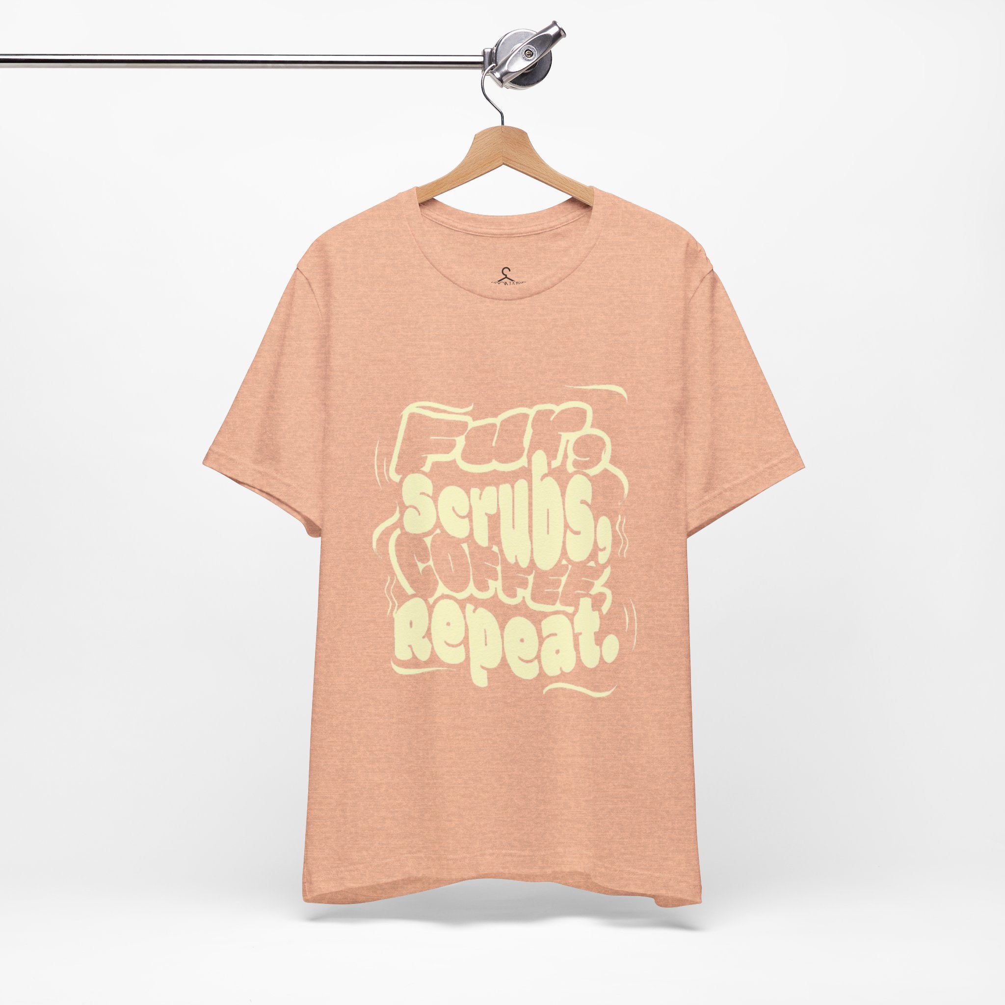 Fur Scrub Coffee Repeat T-Shirt – Funny Nurse Pet Lover Tee