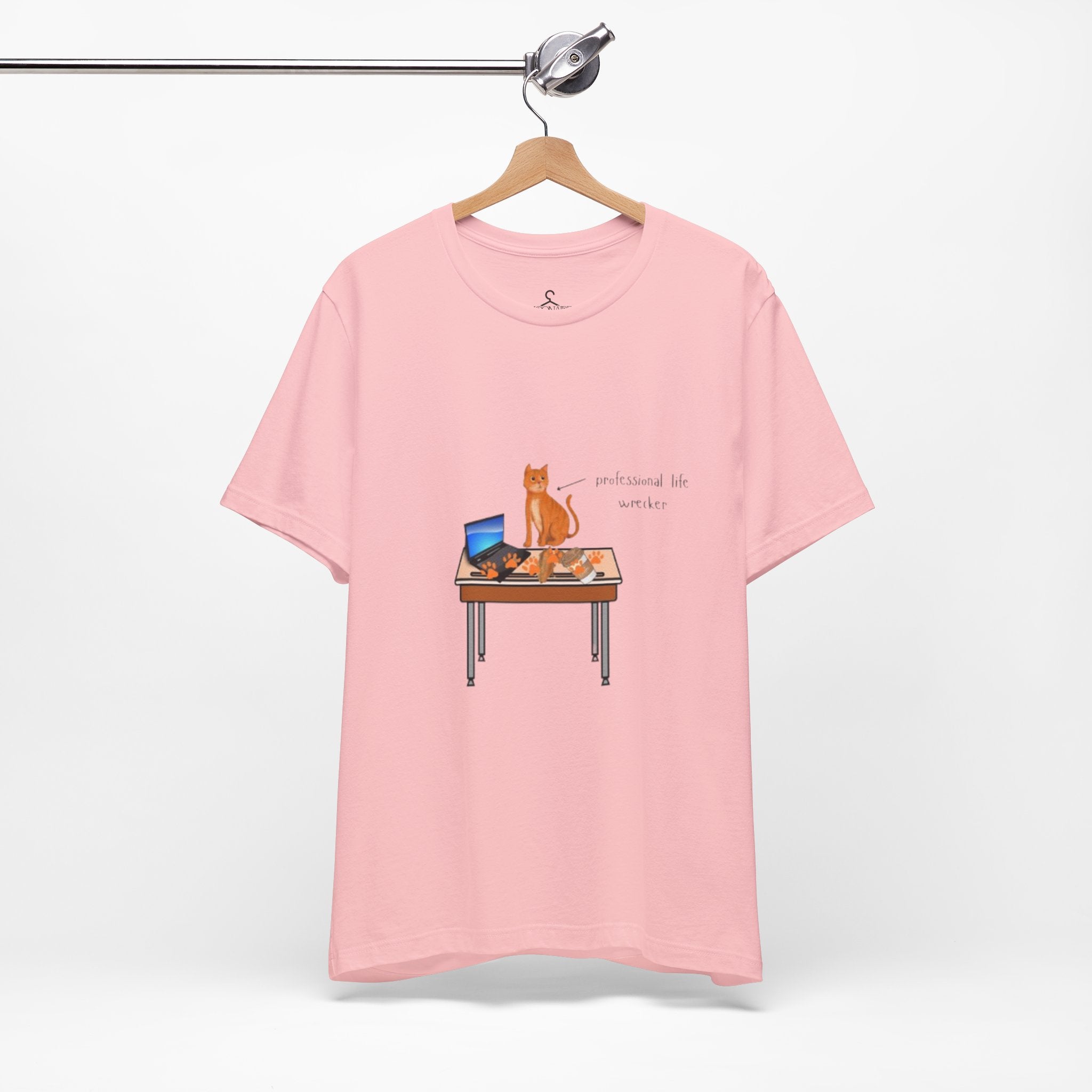 Working From Home Cat T-Shirt – Funny Laptop Cat Lover Tee