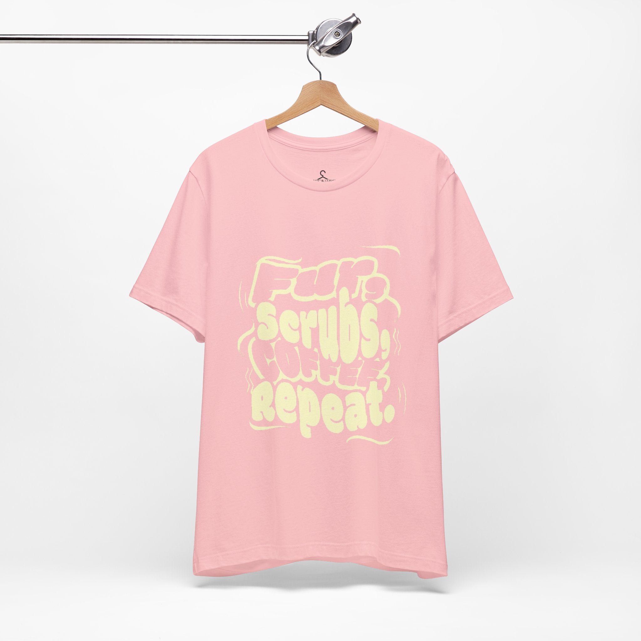 Fur Scrub Coffee Repeat T-Shirt – Funny Nurse Pet Lover Tee