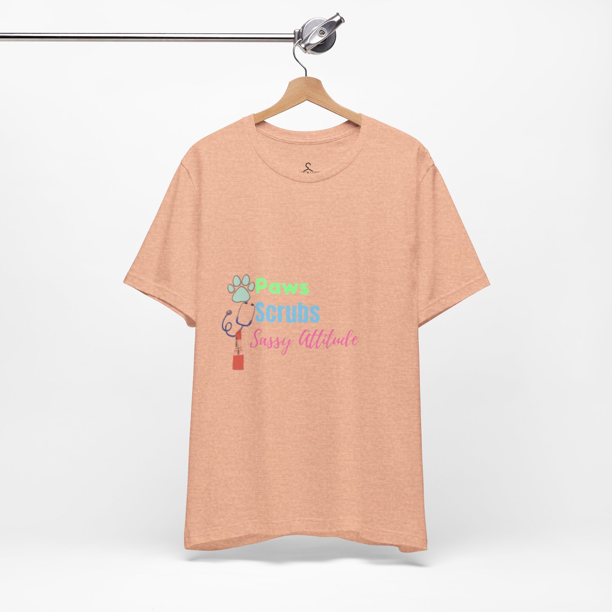 Paws Scrubs and Sassy Attitude T-Shirt – Funny Nurse Cat Lover Tee