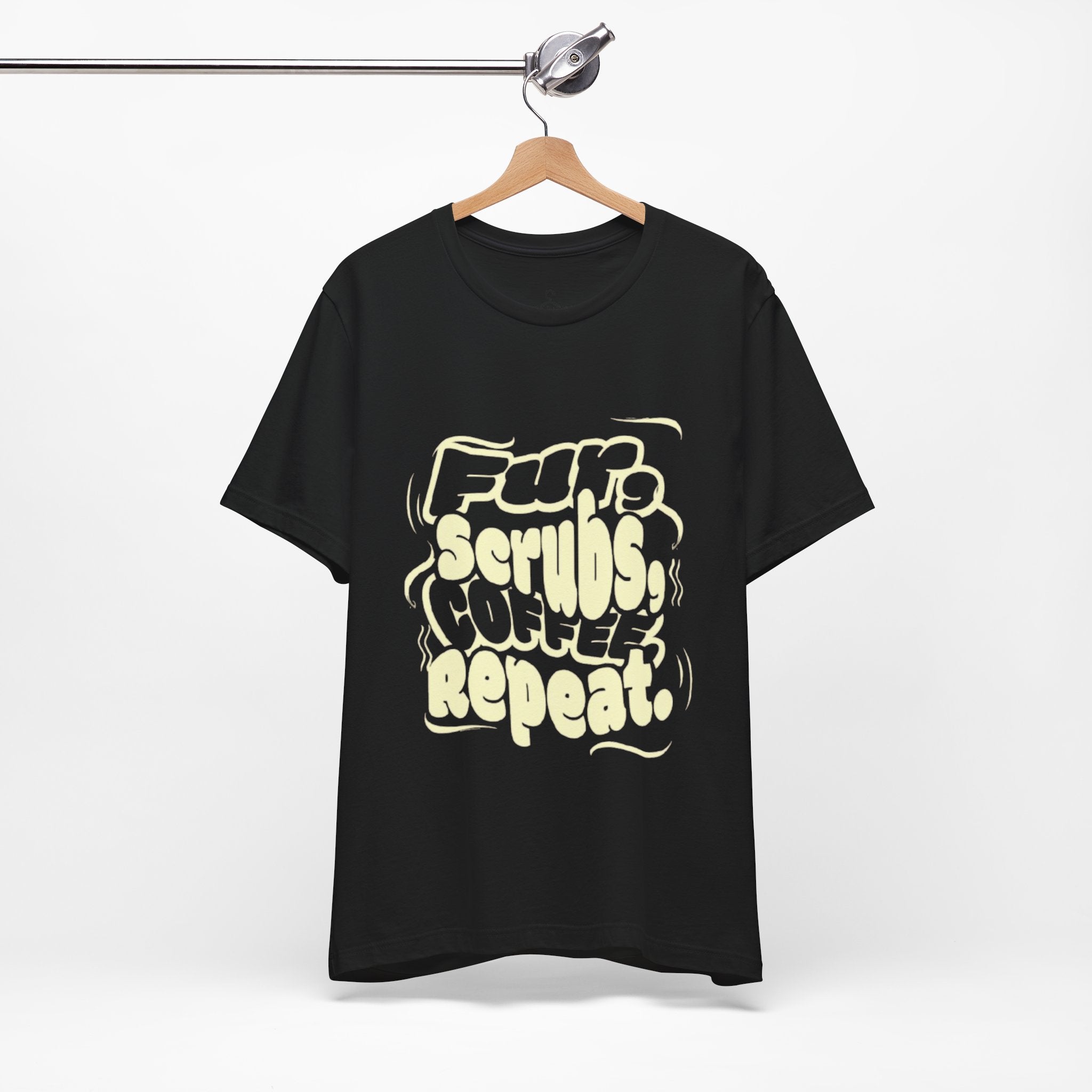 Fur Scrub Coffee Repeat T-Shirt – Funny Nurse Pet Lover Tee