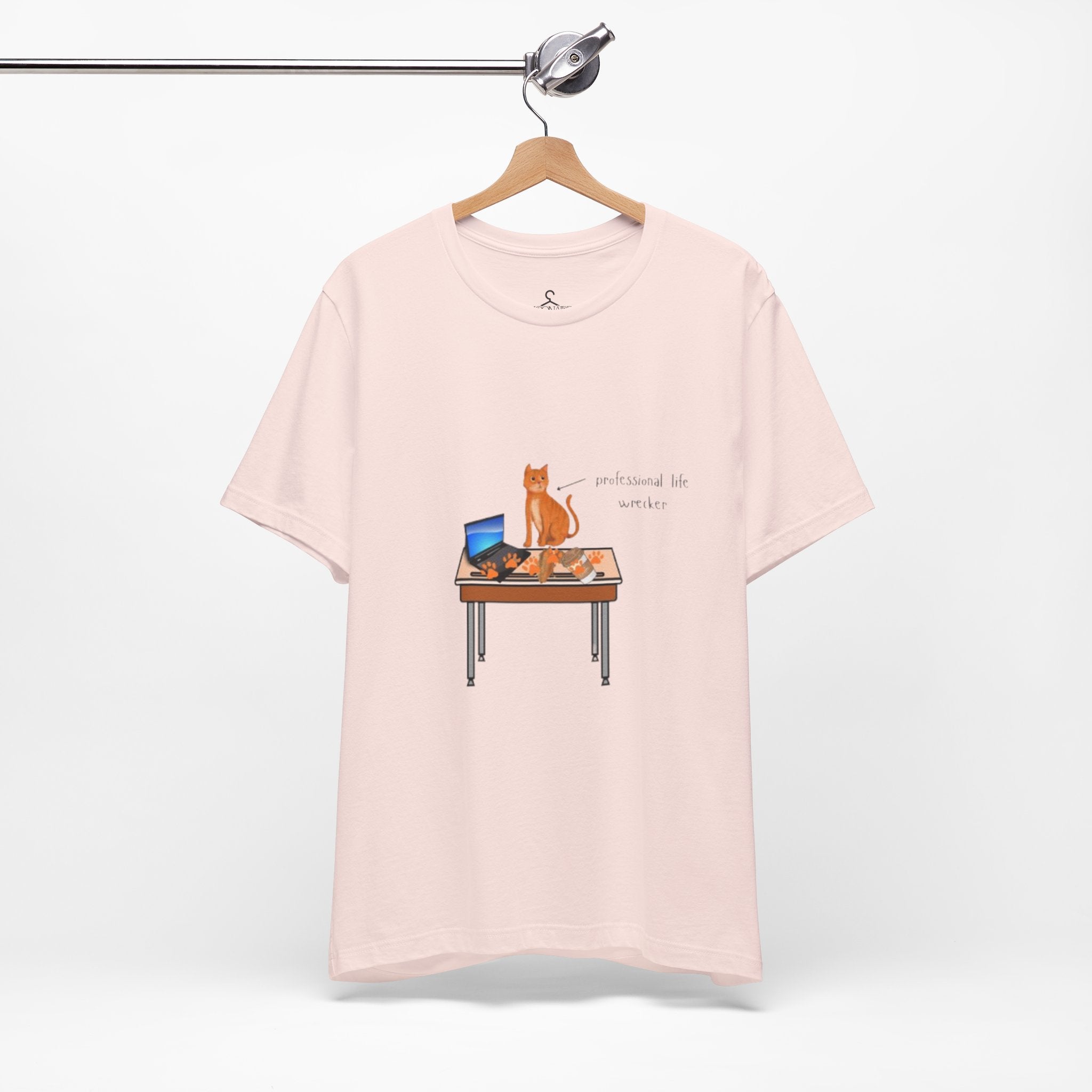 Working From Home Cat T-Shirt – Funny Laptop Cat Lover Tee