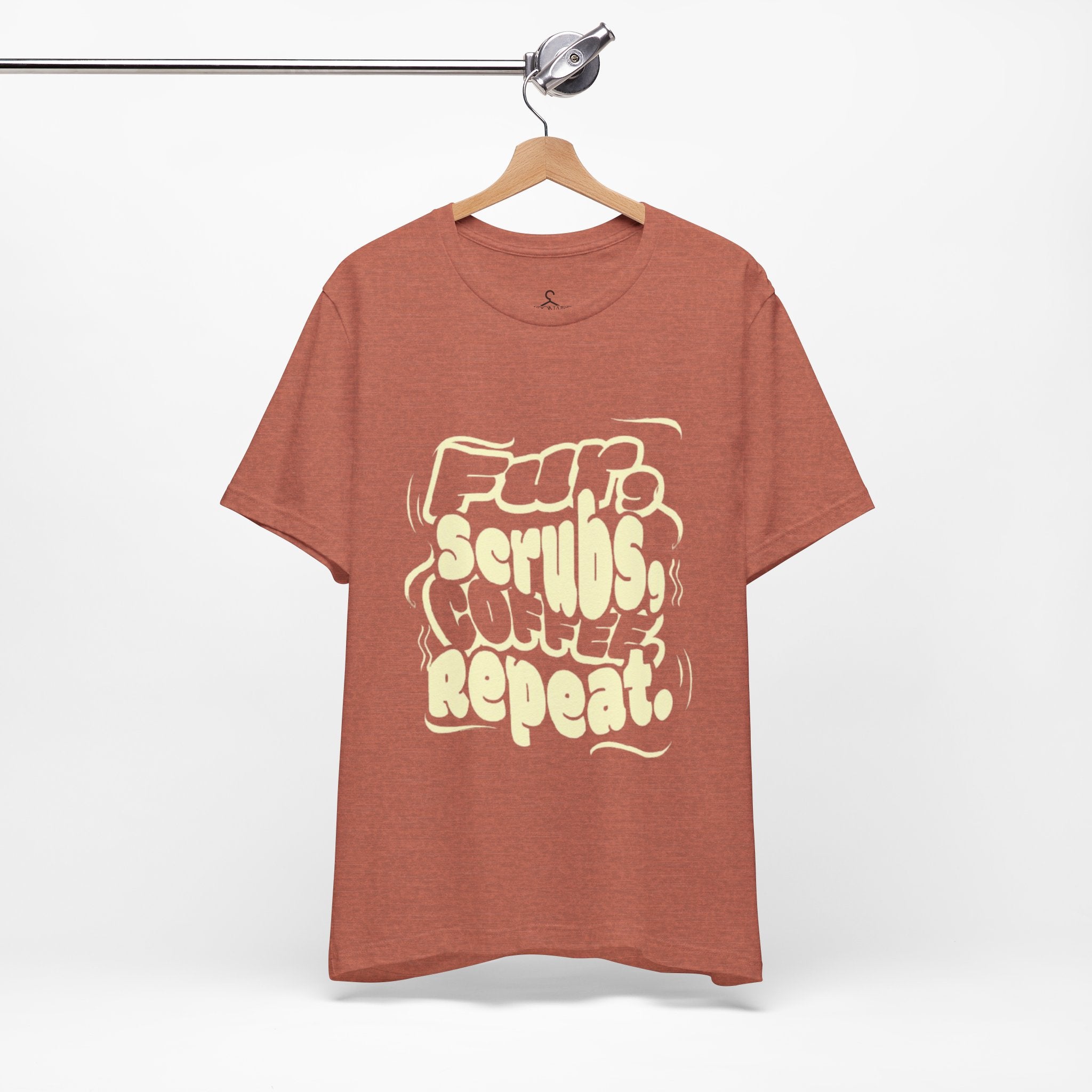 Fur Scrub Coffee Repeat T-Shirt – Funny Nurse Pet Lover Tee