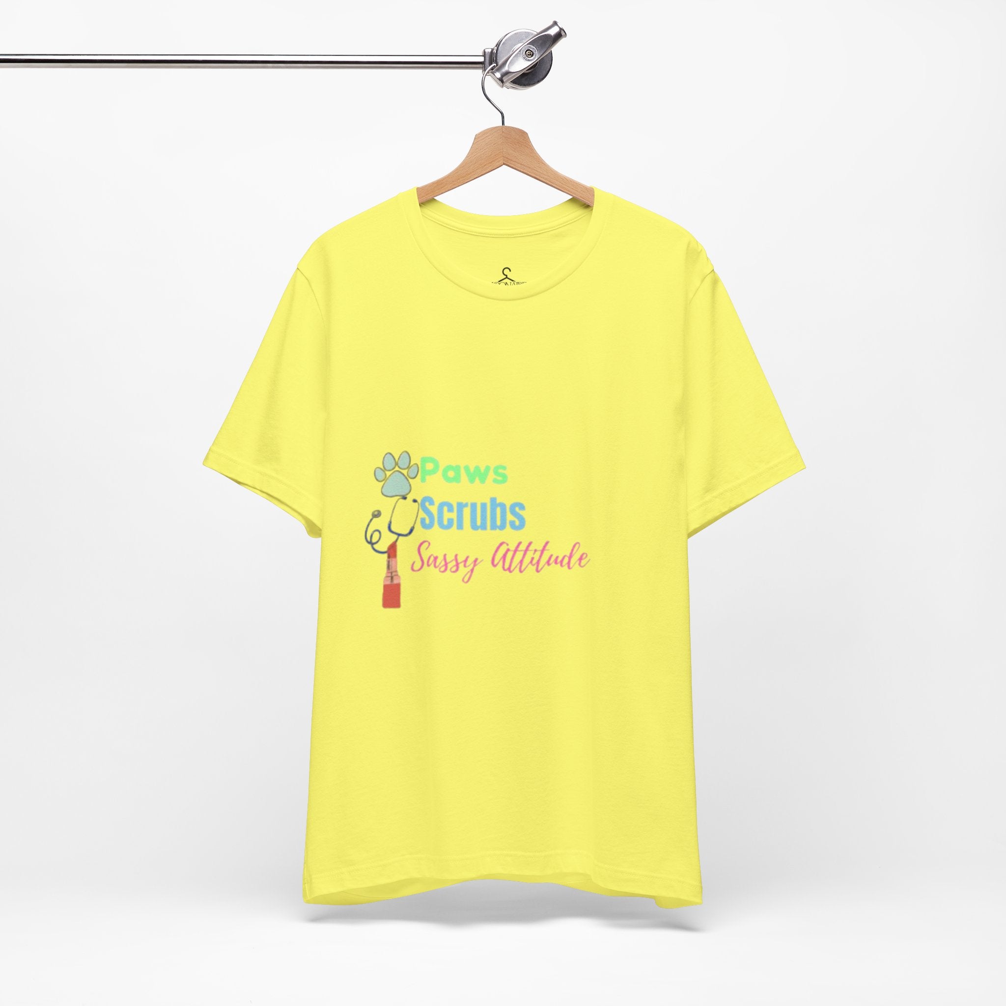 Paws Scrubs and Sassy Attitude T-Shirt – Funny Nurse Cat Lover Tee