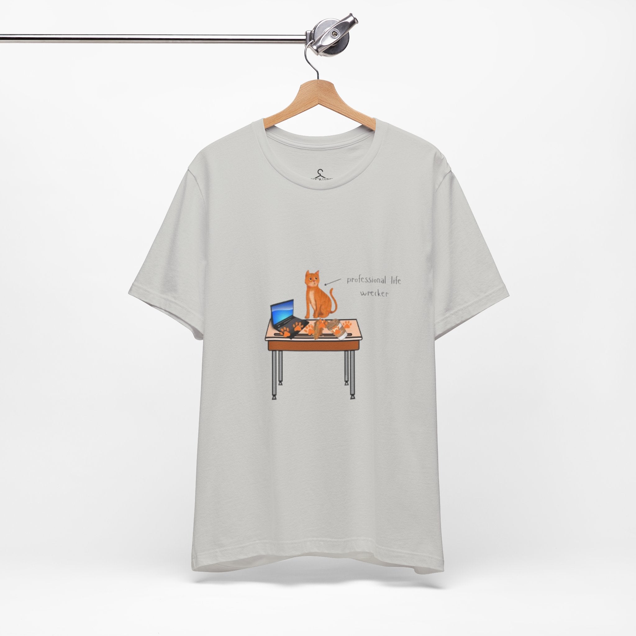 Working From Home Cat T-Shirt – Funny Laptop Cat Lover Tee