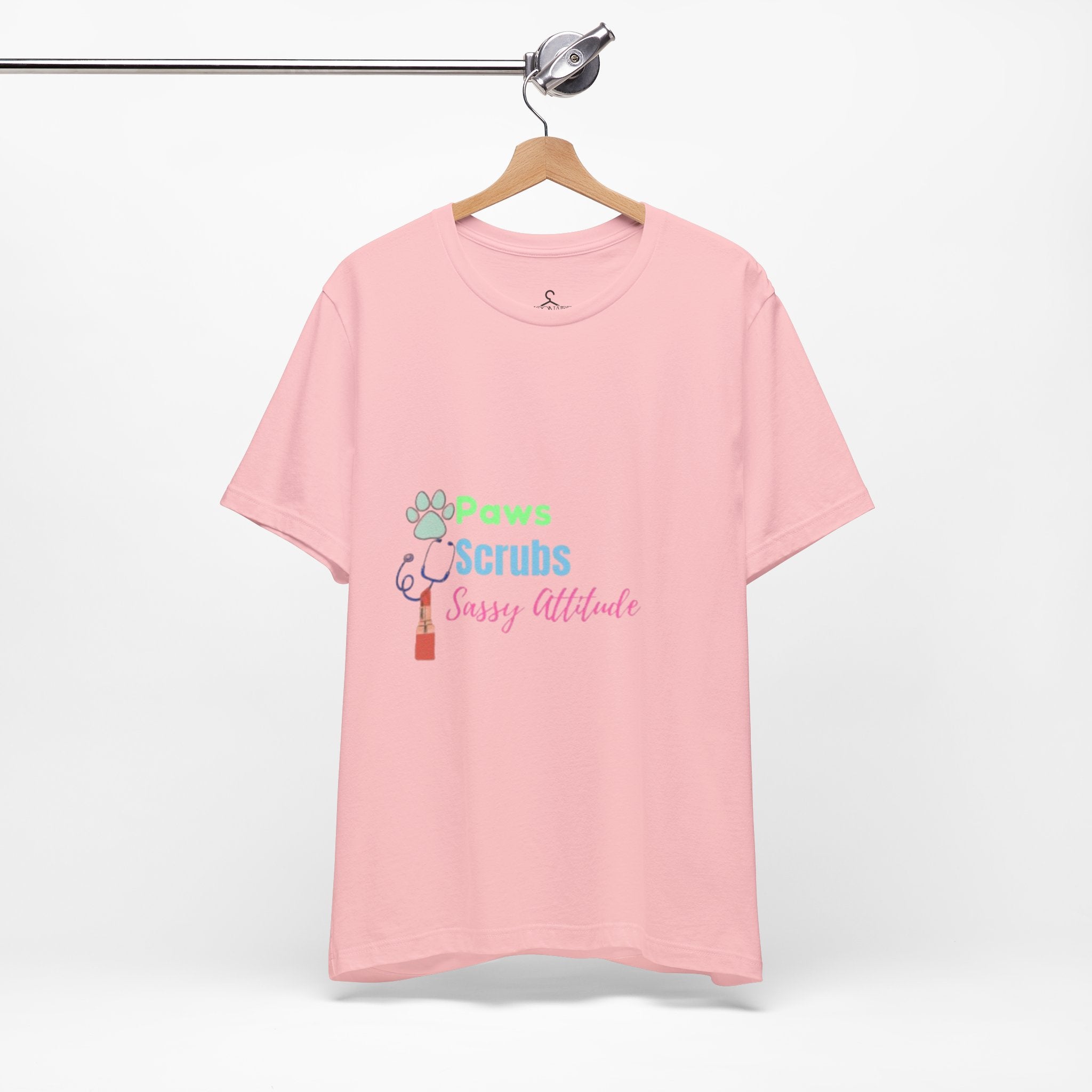 Paws Scrubs and Sassy Attitude T-Shirt – Funny Nurse Cat Lover Tee