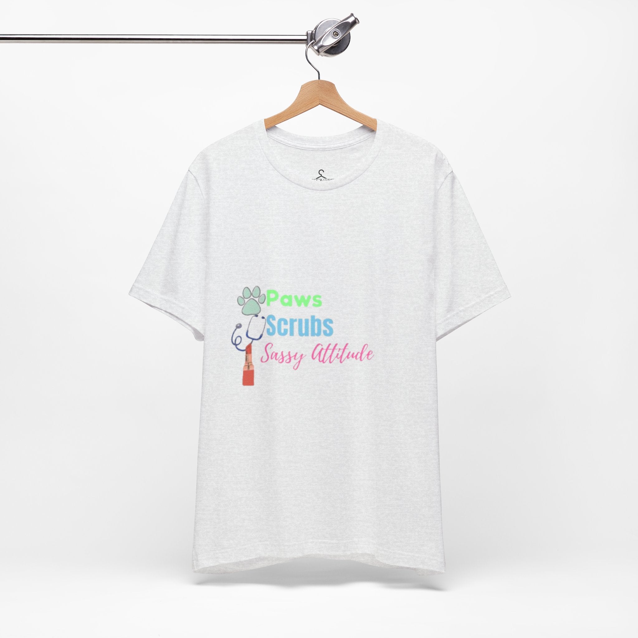 Paws Scrubs and Sassy Attitude T-Shirt – Funny Nurse Cat Lover Tee