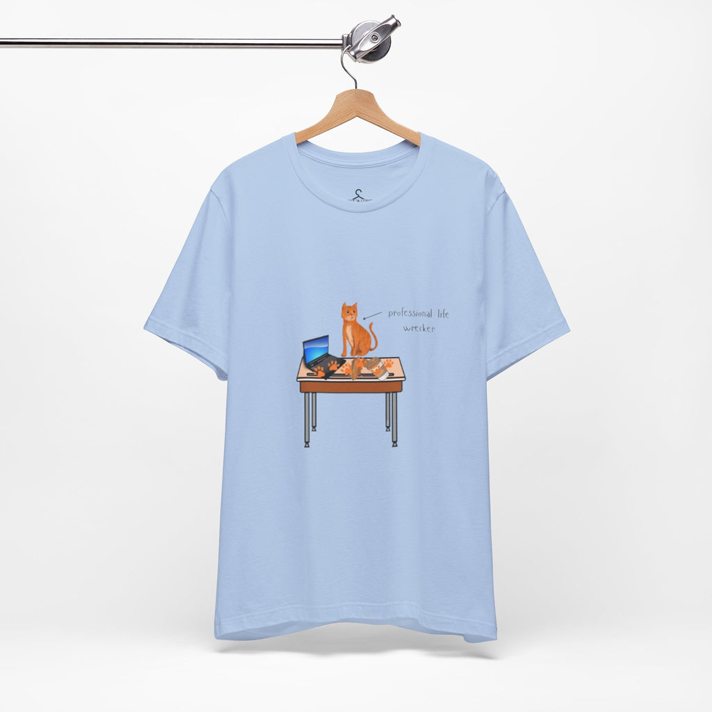 Working From Home Cat T-Shirt – Funny Laptop Cat Lover Tee